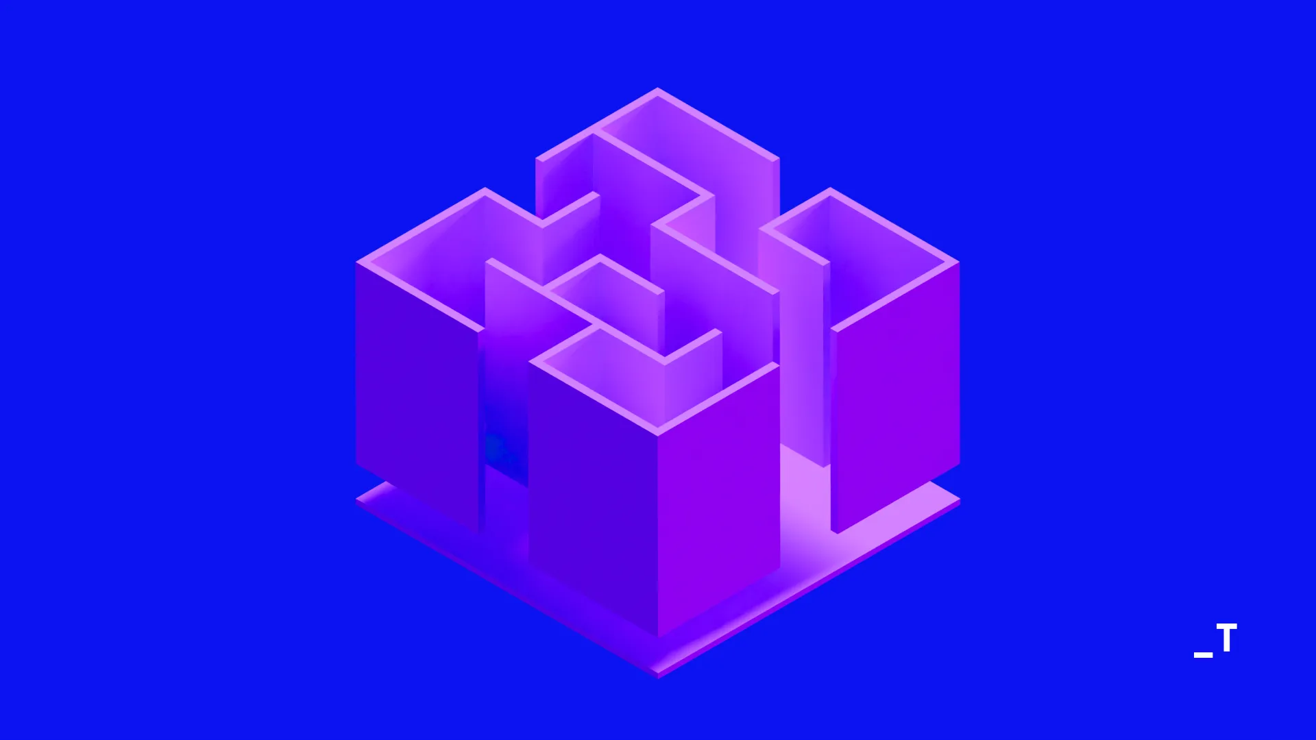 A isometric image of a 3D maze