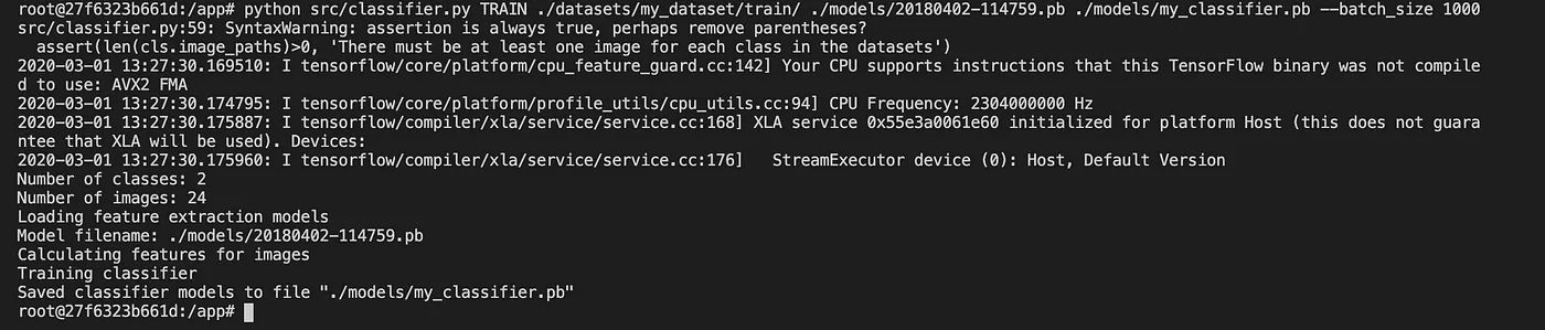 Trained and created my_classifer.pb ML Model
